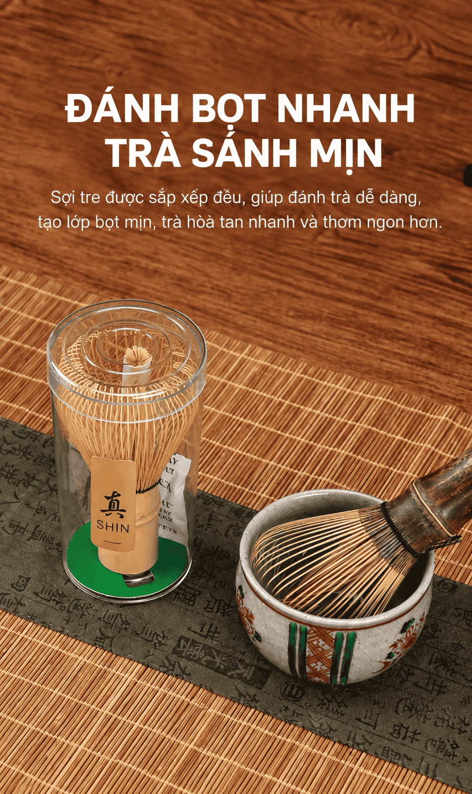 Chổi Đánh Matcha Shin Chasen Hoshiko SCS1 - Chổi Shin Đánh Bọt Matcha Cao Cấp Nhật Bản Thủ Công - Ảnh 11